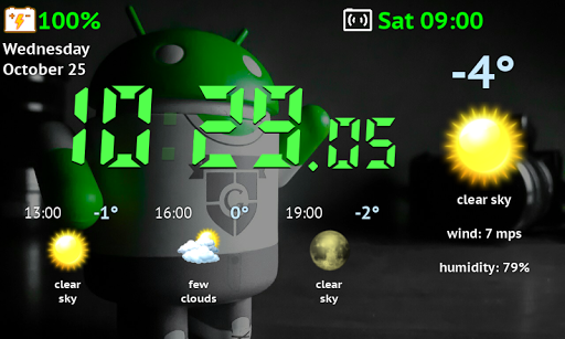 Weather Night Dock with clock - عکس برنامه موبایلی اندروید