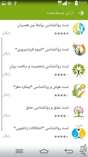 تست سلامت روان * روانشناسی شخصیت - عکس برنامه موبایلی اندروید