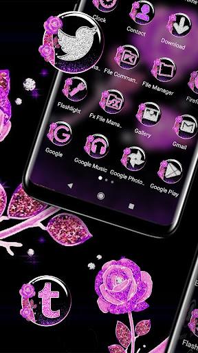 Purple Rose Launcher Theme - Image screenshot of android app