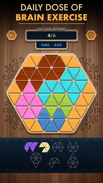 Woody Poly Block Hexa Triangle - Gameplay image of android game