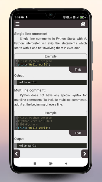 Python Code Play - Image screenshot of android app