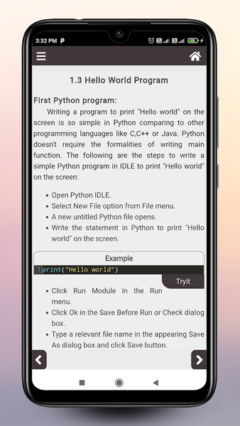 Python Code Play - Image screenshot of android app