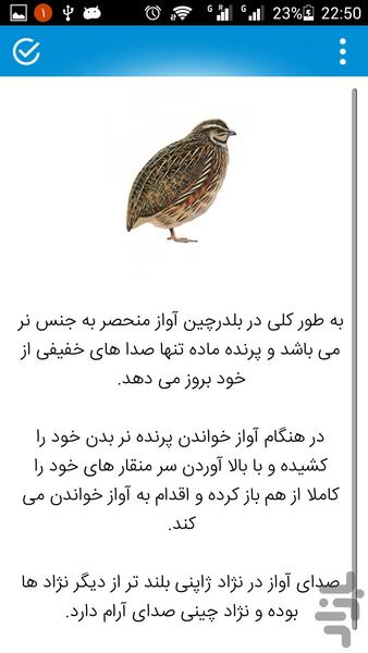 بلدرچین - عکس برنامه موبایلی اندروید