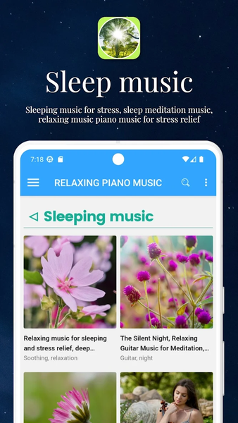 Relaxing music for stress - عکس برنامه موبایلی اندروید