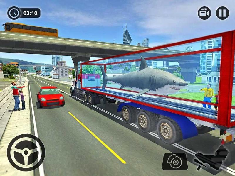 بازی کامیون حمل آکواریوم - Gameplay image of android game