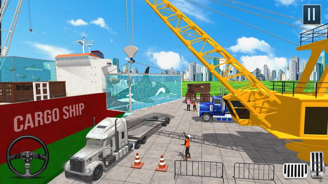 بازی کامیون حمل آکواریوم - Gameplay image of android game