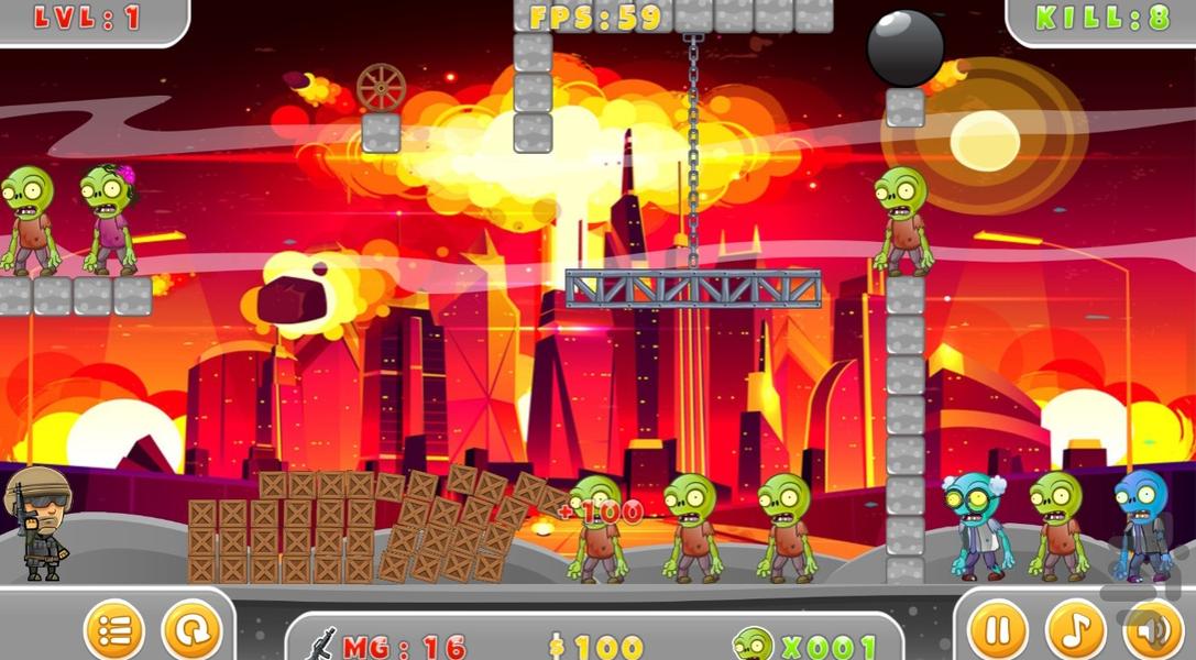 بازی زامبی - Gameplay image of android game