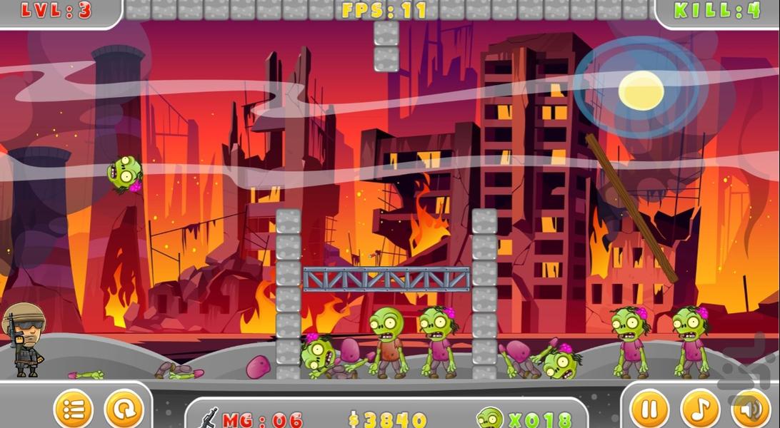 بازی زامبی - Gameplay image of android game