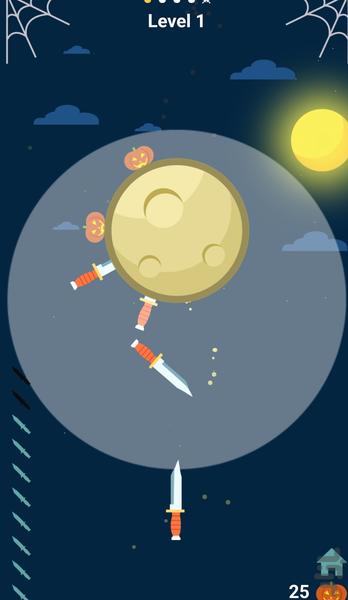بازی پرتاب چاقو هالووین - Gameplay image of android game