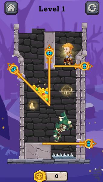 بازی ۱۰۰ مرحله ای نجات قهرمان - عکس بازی موبایلی اندروید