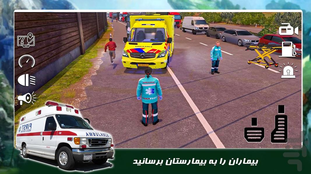 بازی رانندگی جدید | ماشین امبولانس - Gameplay image of android game