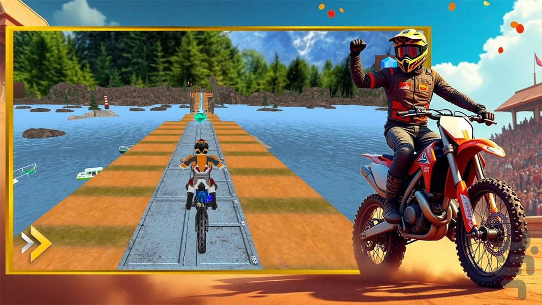 بازی موتور کراس - Gameplay image of android game