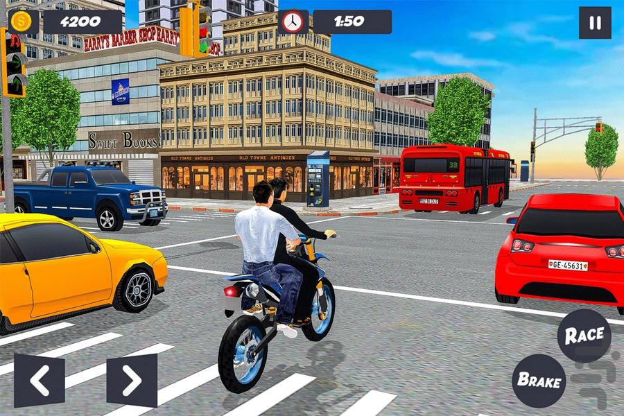 بازی تاکسی موتور | موتور سواری - عکس بازی موبایلی اندروید