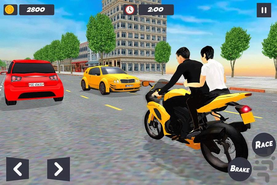 بازی تاکسی موتور | موتور سواری - عکس بازی موبایلی اندروید