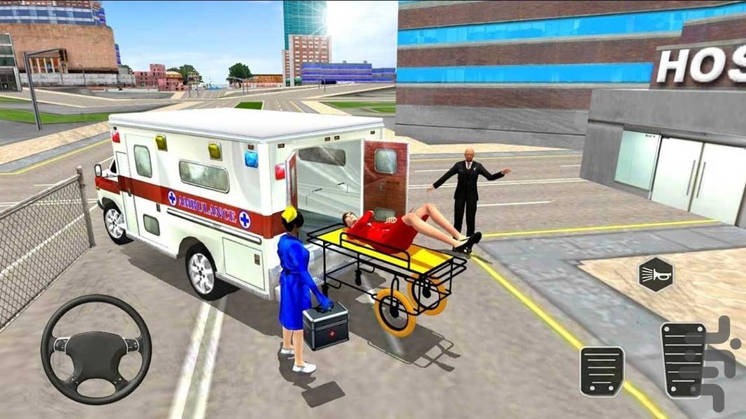 بازی رانندگی با آمبولانس - Gameplay image of android game