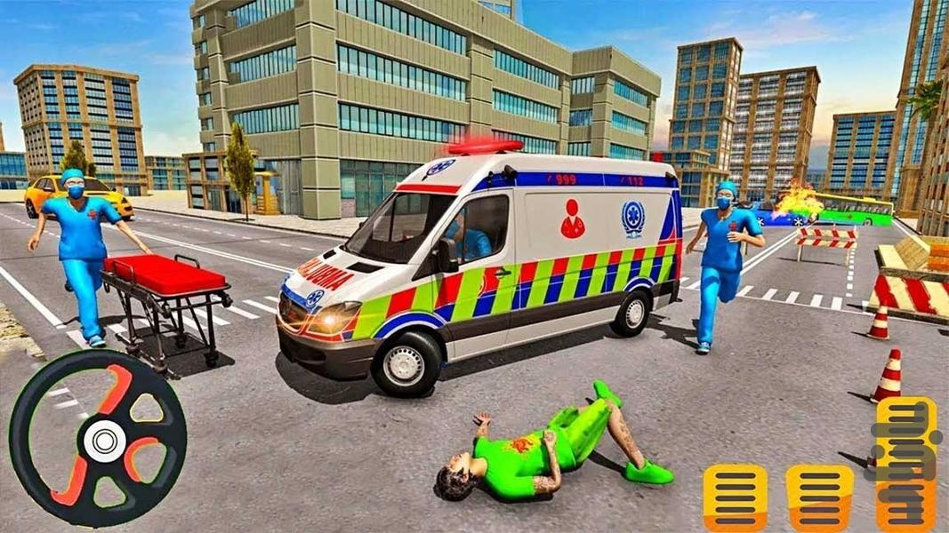 بازی رانندگی با آمبولانس - Gameplay image of android game