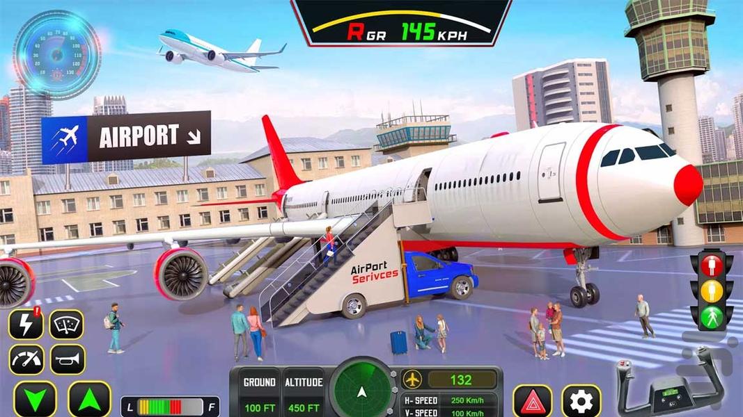 هواپیما| بازی شبیه ساز واقعی پرواز - Gameplay image of android game
