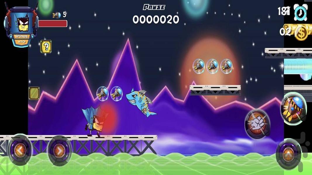 بازی باب اسفنجی - Gameplay image of android game