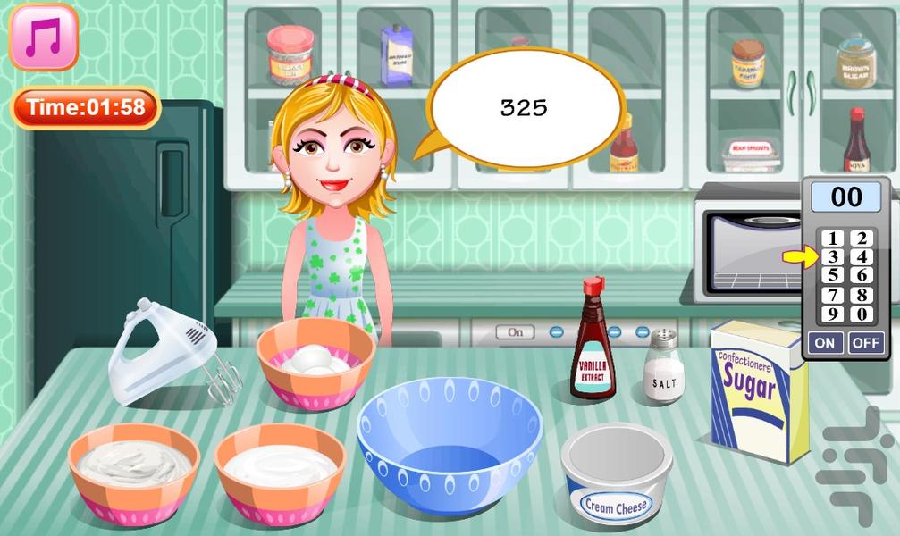 آشپزی تهیه کیک سبز - Gameplay image of android game