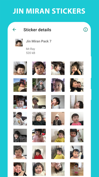 Cute Baby Stickers: Jin Miran - Image screenshot of android app