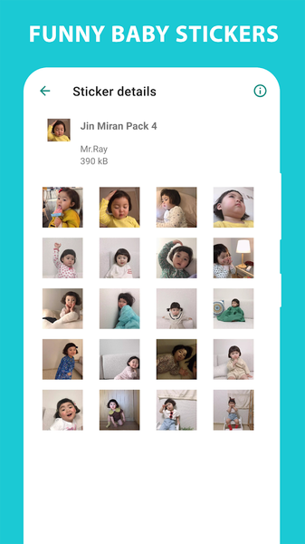 Cute Baby Stickers: Jin Miran - Image screenshot of android app
