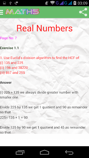 Class 10 Maths Solutions - عکس برنامه موبایلی اندروید