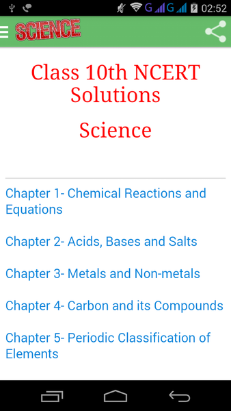 Class 10 Science Solutions - عکس برنامه موبایلی اندروید