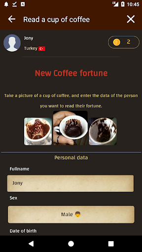 Coffee Cup Readings - Image screenshot of android app