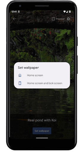 Real pond with Koi - Image screenshot of android app