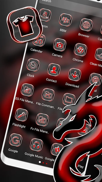 Red Black Dragon LauncherTheme - Image screenshot of android app