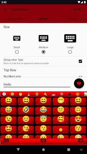 Dark Fancy Red Keyboard - Image screenshot of android app