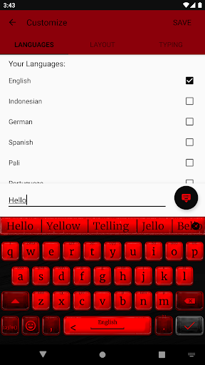 Dark Fancy Red Keyboard - Image screenshot of android app
