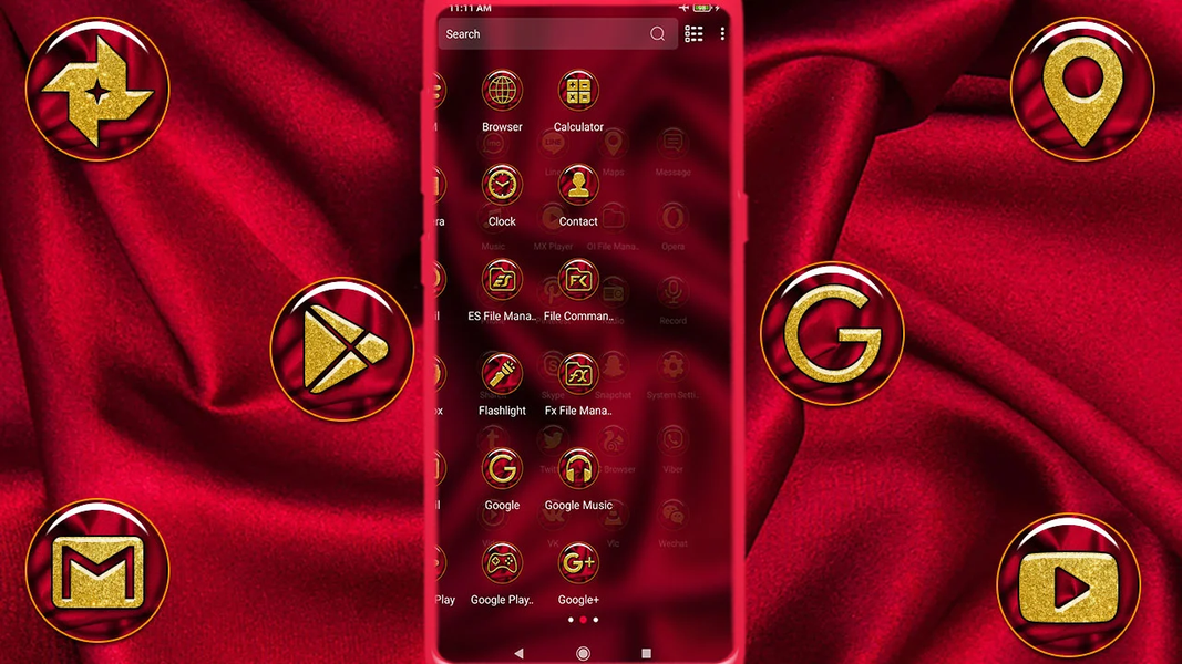 Red Silk Launcher Theme - Image screenshot of android app