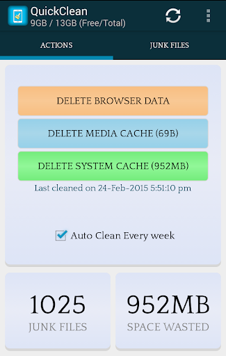 QuickClean Lite-Memory Cleaner - عکس برنامه موبایلی اندروید