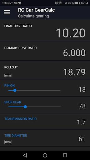 RC Car GearCalc - Image screenshot of android app