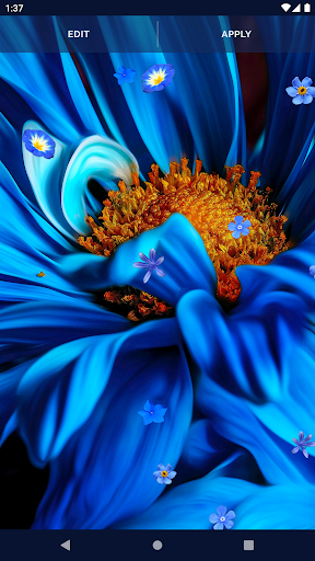 Blue Flowers Live Wallpaper - عکس برنامه موبایلی اندروید