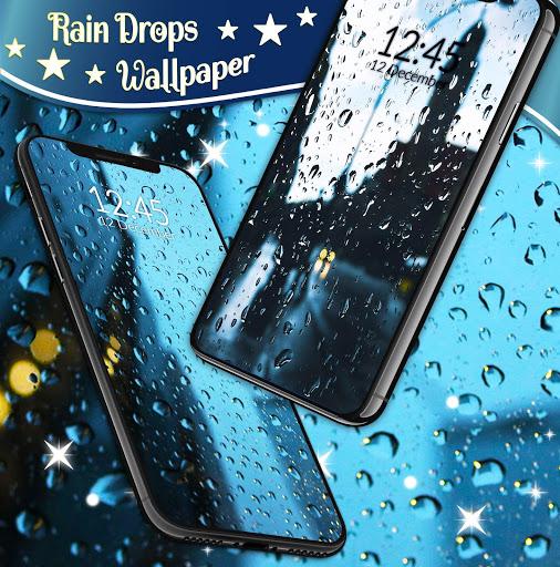 Rain Drops Live Wallpaper 🌧️City Night Sky Themes - Image screenshot of android app