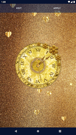 Gold Glitter Clock Wallpaper - عکس برنامه موبایلی اندروید