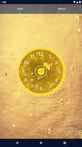 Gold Glitter Clock Wallpaper - عکس برنامه موبایلی اندروید