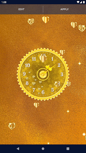 Gold Glitter Clock Wallpaper - عکس برنامه موبایلی اندروید