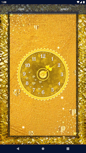 Gold Glitter Clock Wallpaper - عکس برنامه موبایلی اندروید