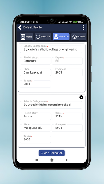 Resume maker - CV builder - عکس برنامه موبایلی اندروید