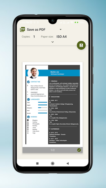 Resume maker - CV builder - عکس برنامه موبایلی اندروید