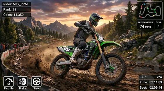 بازی موتور کراس - Gameplay image of android game