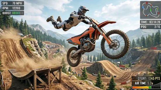 بازی موتور کراس - Gameplay image of android game