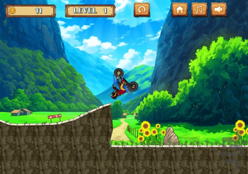 بازی موتور سواری در جنگل - Gameplay image of android game