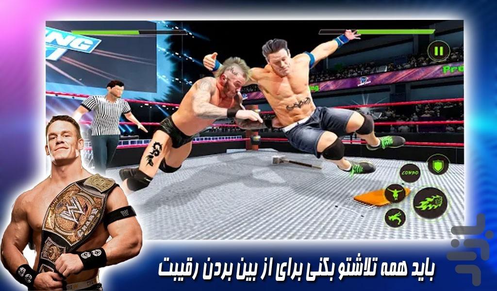 بازی مسابقات کشتی کج حرفه ای - Gameplay image of android game