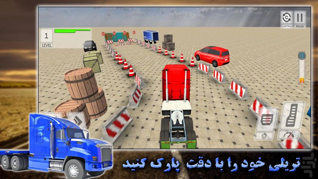 بازی رانندگی با تریلی |جاده |پارکینگ - Gameplay image of android game