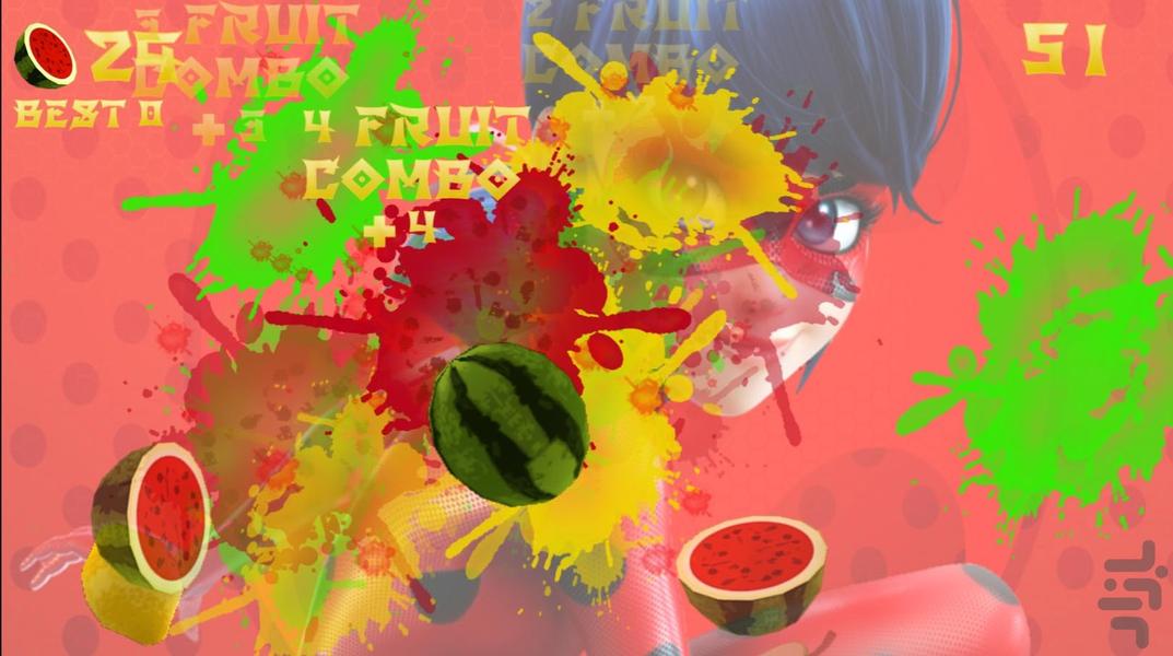 بازی میوه قاچ کن دختر کفشدوزکی - Gameplay image of android game