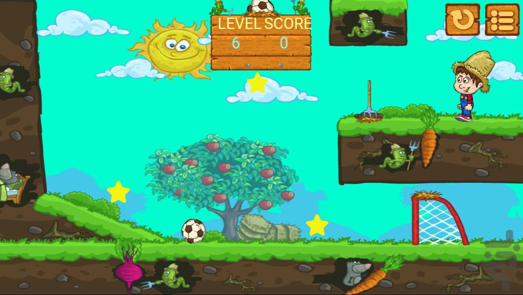 بازی فوتبال در مزرعه - Gameplay image of android game